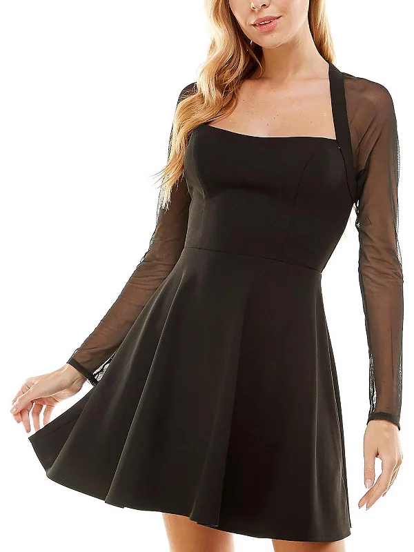 Savings Alert Juniors Womens Panel Mini Cocktail and Party Dress