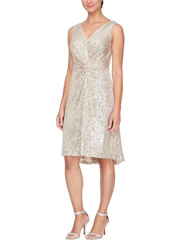 Final Clearance Womens Sequined Cocktail Midi Dress