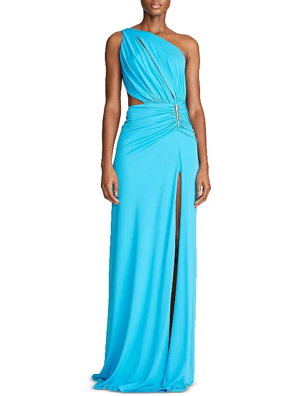 Weekend Flash Sale Ivanna Womens Ruched Cut-Out Evening Dress