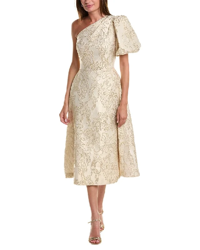 Today’s Deal Teri Jon by Rickie Freeman Metallic Jacquard Midi Dress