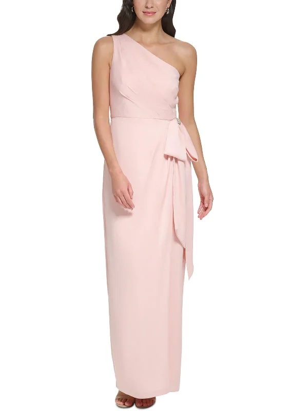 Clearance Event Womens Crepe One Shoulder Evening Dress