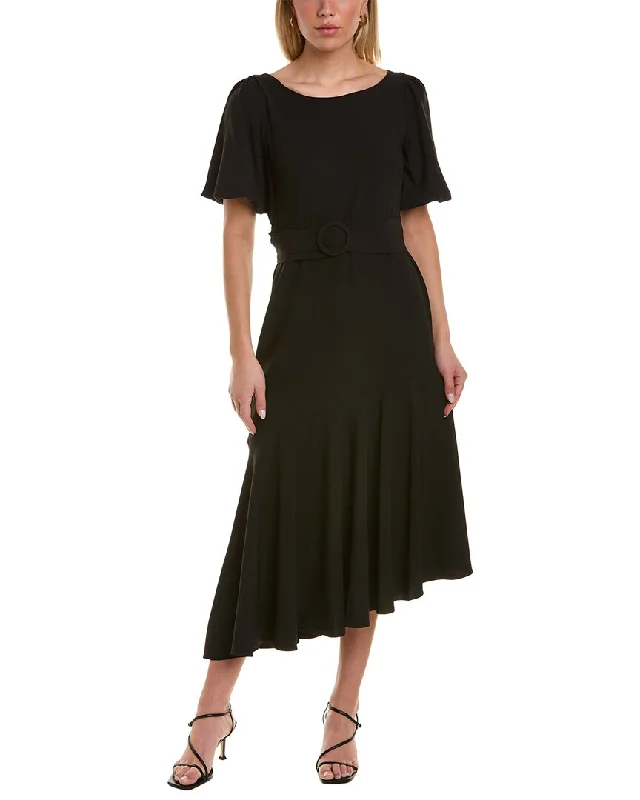 Great Bargains Taylor Belted Crepe Midi Dress