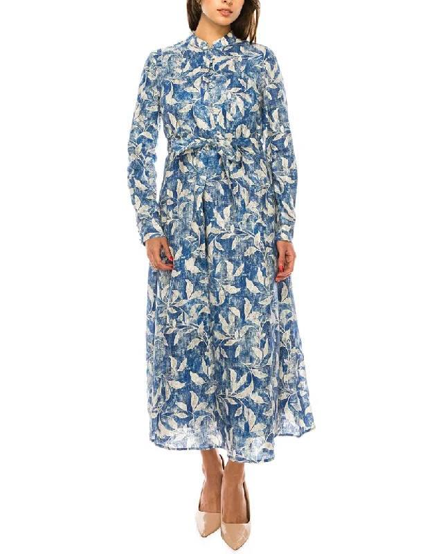 Reduced Prices YAL New York Belted Leaf Print Linen Dress