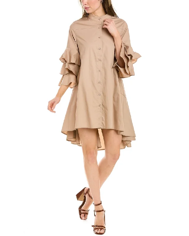 Fantastic Offers Gracia Layered Ruffle Sleeve Shirtdress