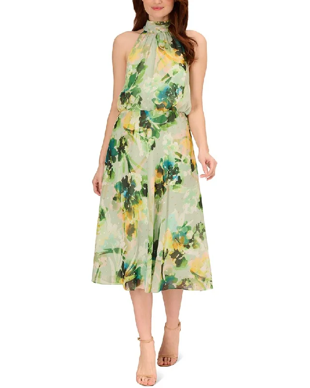 Price Cut Adrianna Papell Chiffon Halter Dress