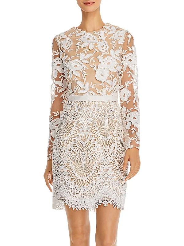 New Markdowns Womens Floral Lace Cocktail Dress