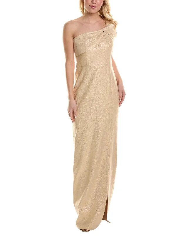 Final Clearance Teri Jon by Rickie Freeman Metallic Jacquard Gown