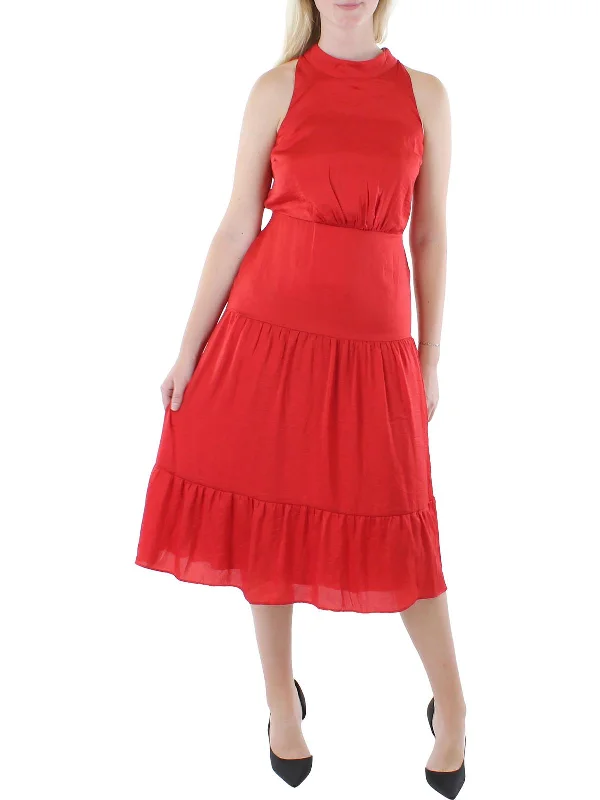Flash Sale Womens Satin Sleeveless Midi Dress