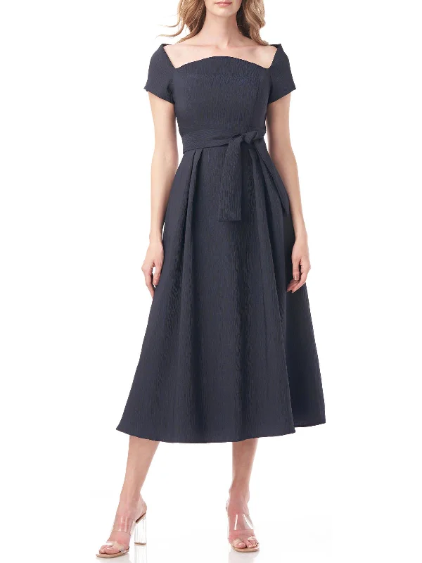 Deep Discounts Francesca Womens Textured Asymmetric Evening Dress