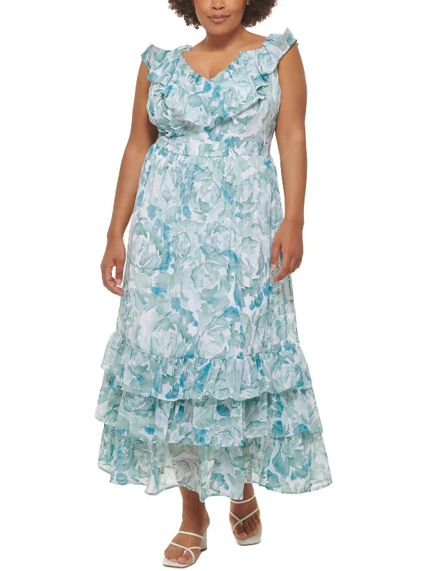 Friends and Family Sale Plus Womens V-Neck Long Maxi Dress