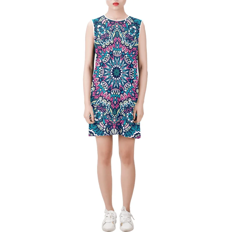 Now or Never Sleeveless Round Neck Shift Dress (Model D51)