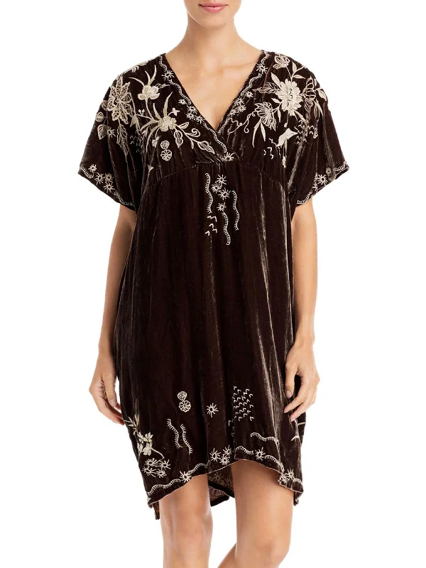 Shop and Save Maree Womens Velet Kaftan Shift Dress