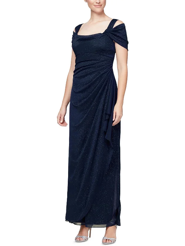 Savings Spectacular Petites Womens Glitter Prom Evening Dress