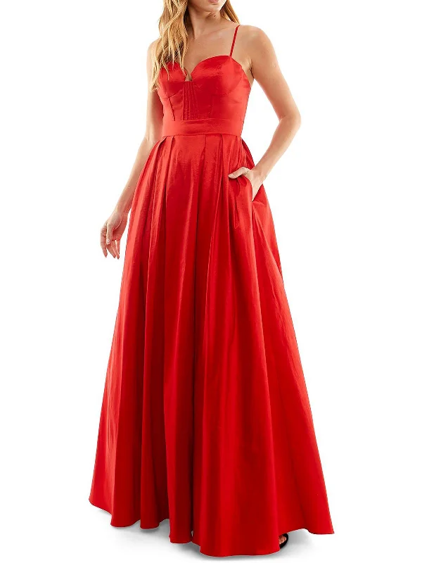 New Markdowns Juniors Womens Boned Corset Pleated Evening Dress
