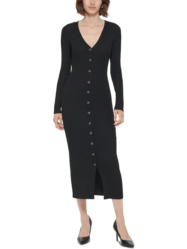 Year-End Sale Womens V-Neck Maxi Sweaterdress
