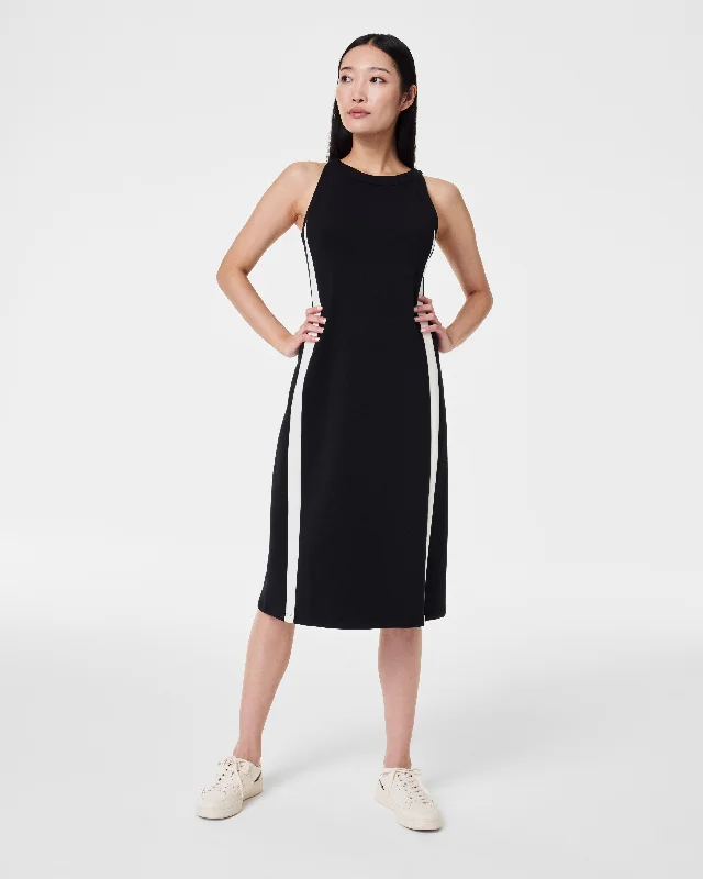 Best Bargains AirEssentials Side Stripe Tank Midi Dress