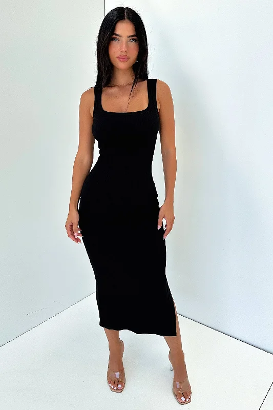 Limited Time Discount Courtney Midi Dress - Black