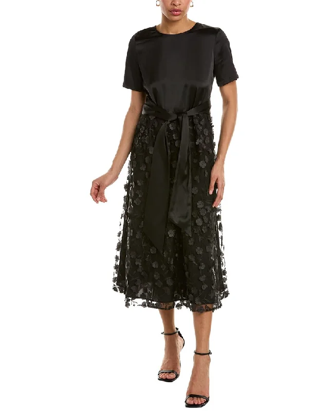 Savings Alert Anne Klein Floral Applique Midi Dress