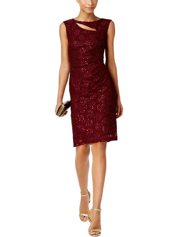 Today's Special Womens Cut-Out Sequined Cocktail Dress