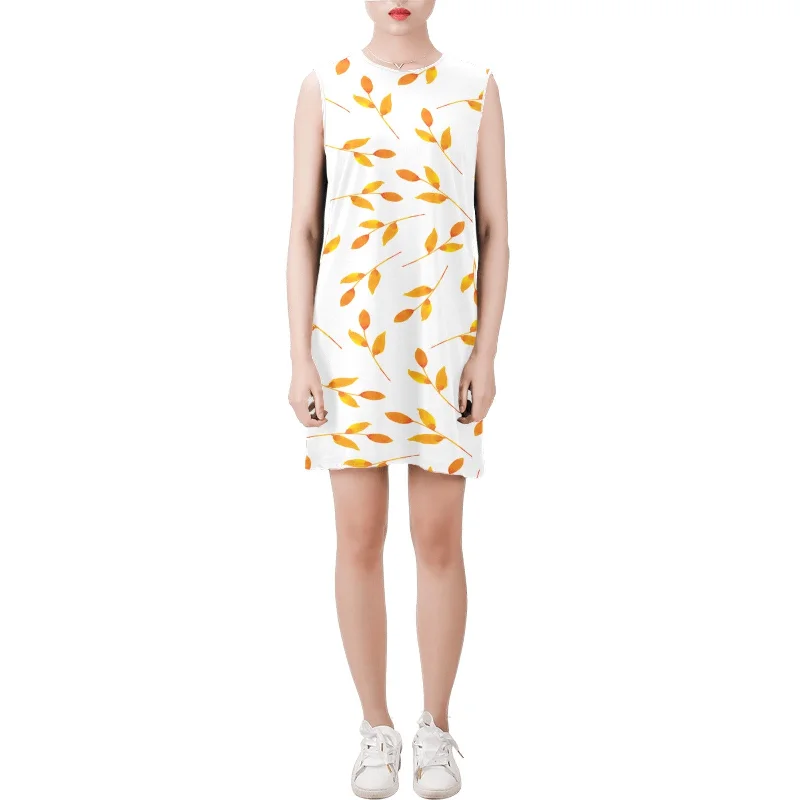 Super Bargain Sleeveless Round Neck Shift Dress (Model D51)