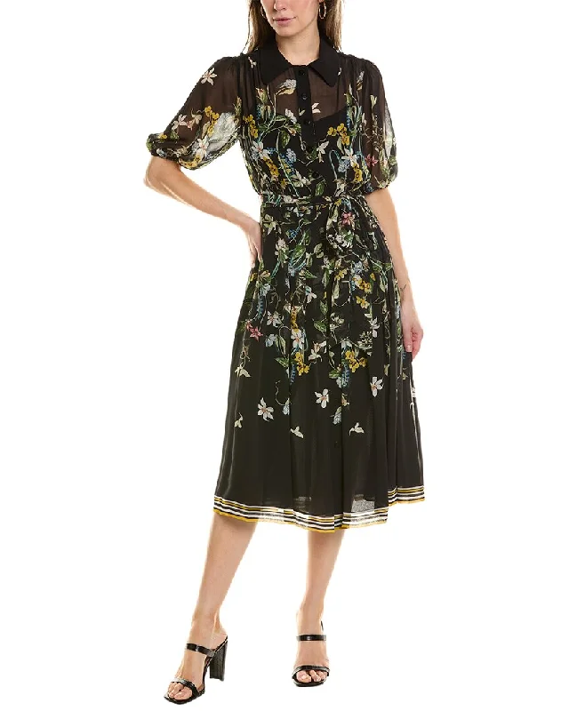 Price Cut Teri Jon by Rickie Freeman Chiffon Shirtdress
