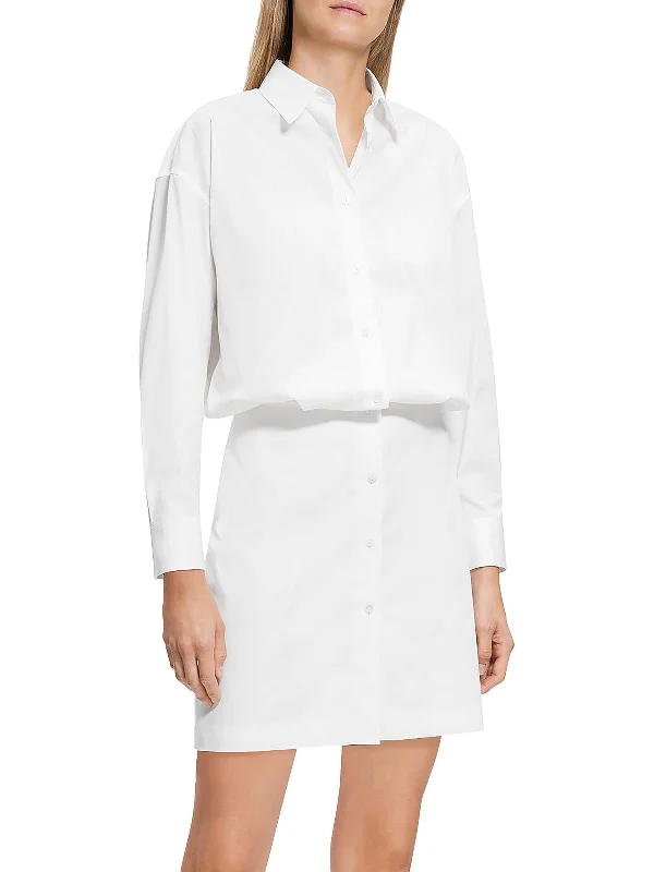 Daily Deals Womens Collared Short Shirtdress