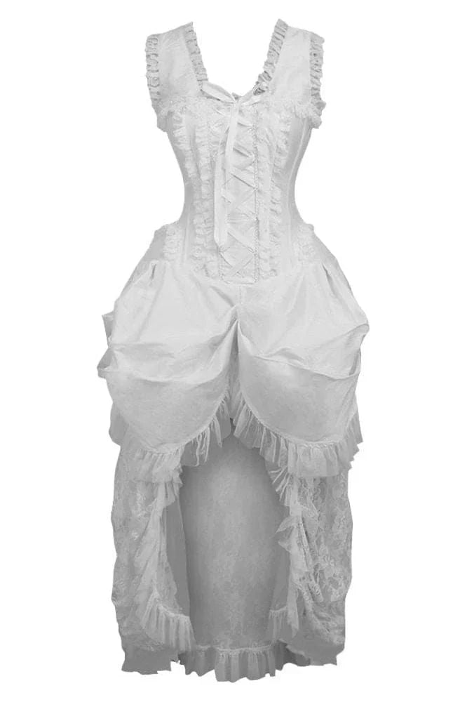 Inventory Reduction Queen Top Drawer Taffeta & Lace Victorian Bustle Corset Dress