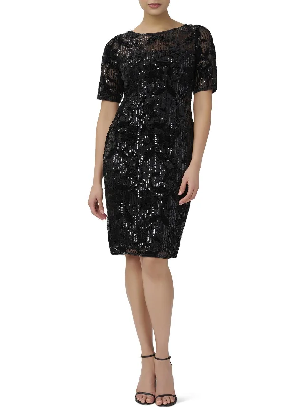 Closeout Womens Velvet Knee-Length Sheath Dress