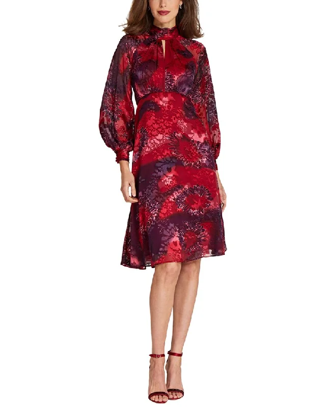 Markdown Madness Teri Jon by Rickie Freeman Special Occasion Short Printed Silk-Blend Dress