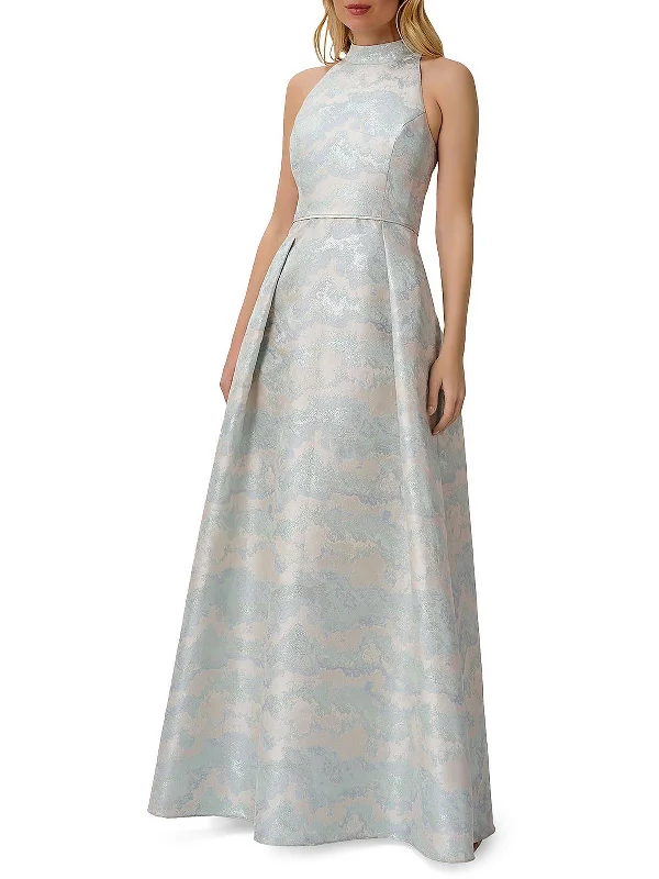 Daily Deals Womens Metallic High-b Halter Dress