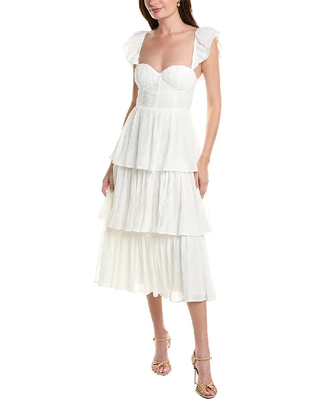Deal Frenzy Rachel Parcell Corset Pleated Midi Dress
