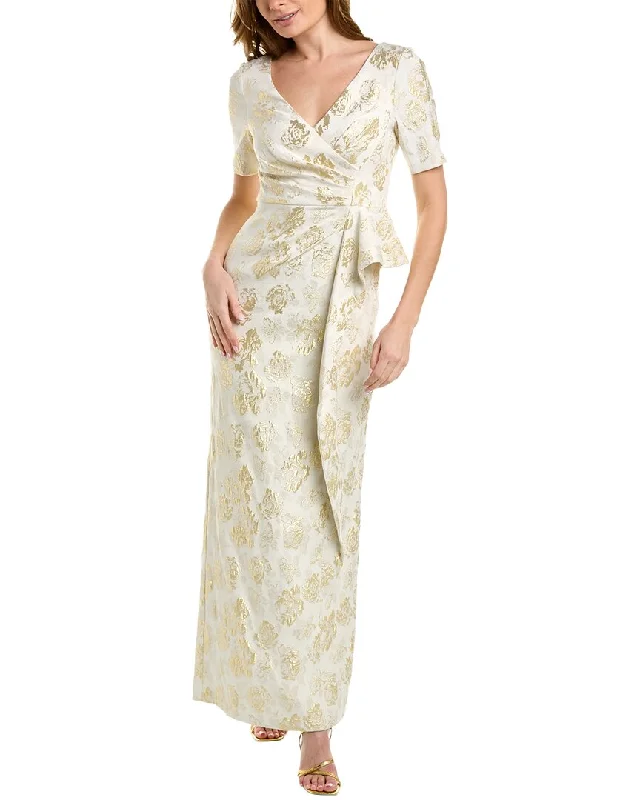 Super Bargain Aidan Mattox V-Neck 3/4-Sleeve Gown