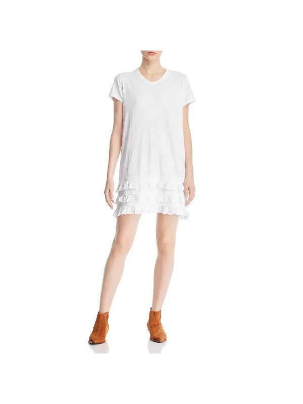 Savings Galore Womens Cotton Ruffled T-Shirt Dress