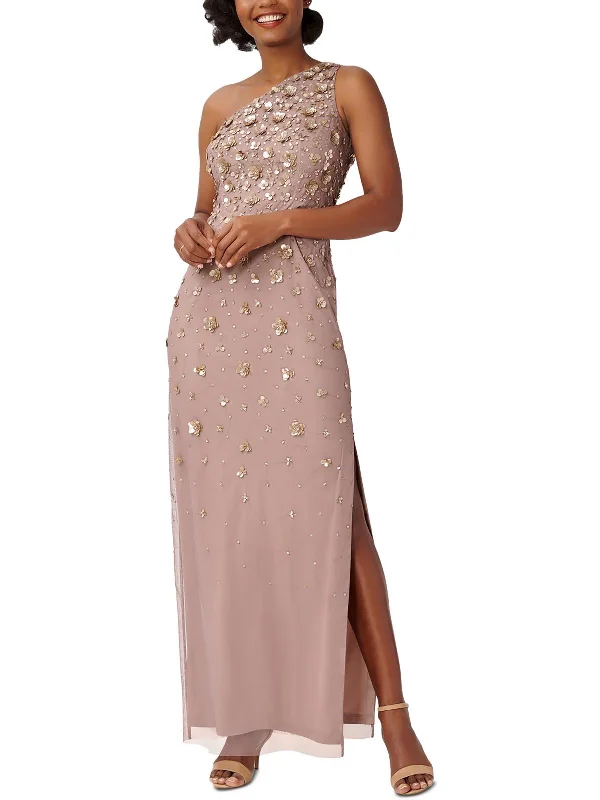 Mega Sale Womens Mesh Embellished Evening Dress