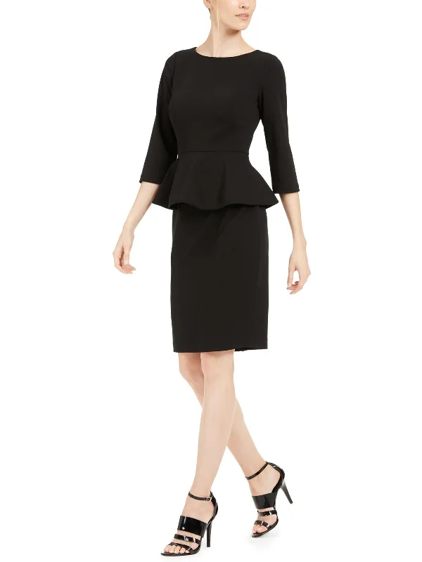 Special Savings Womens Peplum 3/4 Sleeves Sheath Dress