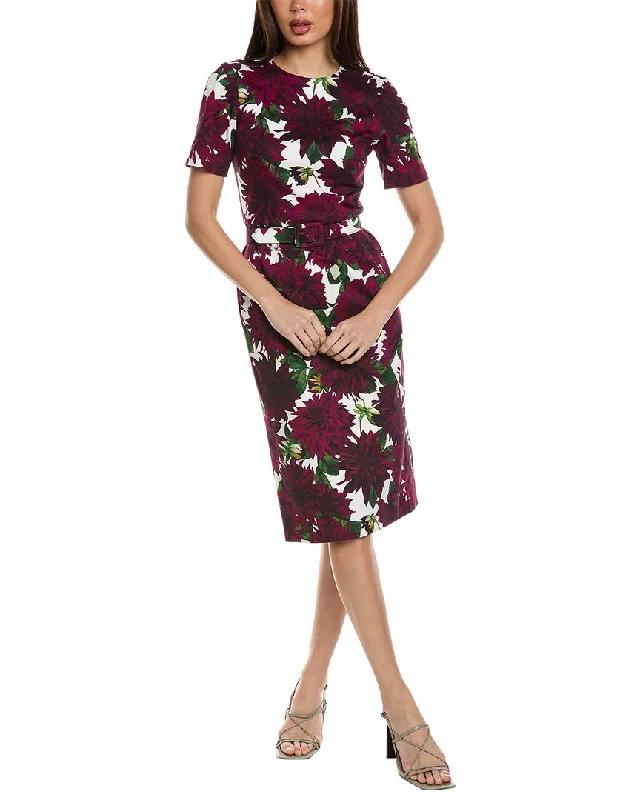 Bargain Blast Oscar de la Renta Dahlia Twill Pencil Dress