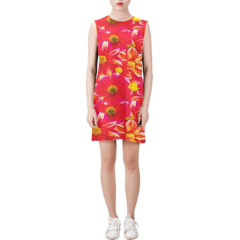 Big Savings Sleeveless Round Neck Shift Dress (Model D51)