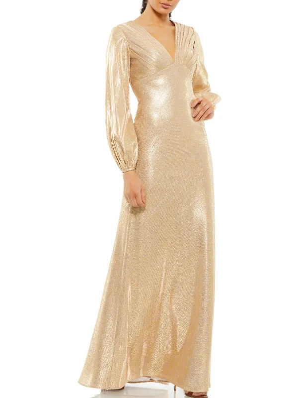 TIME-Limited Offer Womens Metallic Maxi Evening Dress
