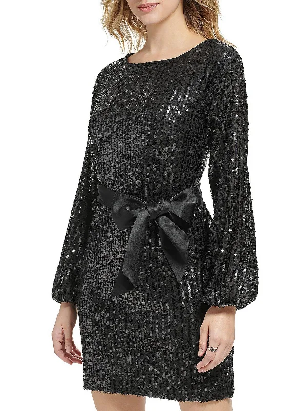 Super Deal Womens Belted Mini Cocktail and Party Dress