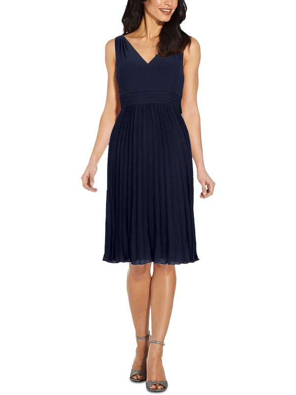 Limited Availability Womens Pintuck Midi Cocktail and Party Dress
