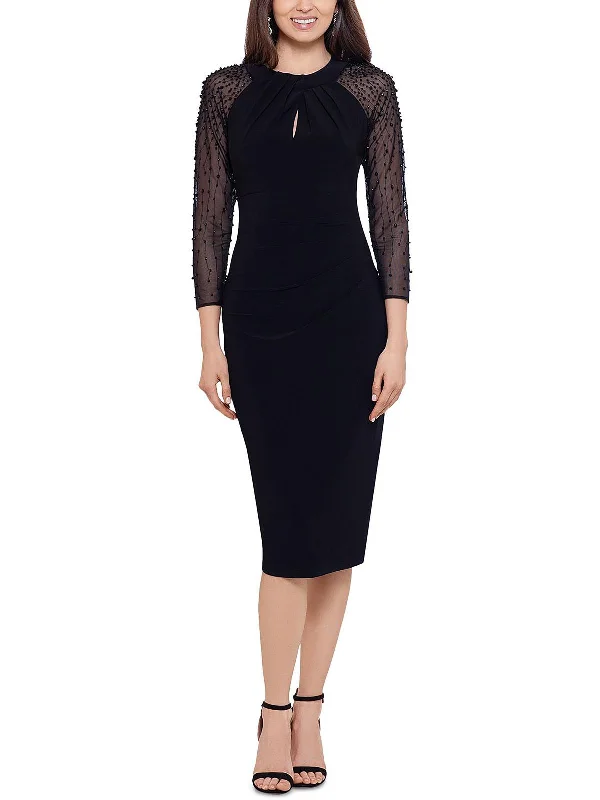 Last Chance Womens Embellished Midi Sheath Dress