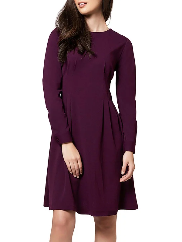 Early Access Womens Pleated Midi Fit & Flare Dress
