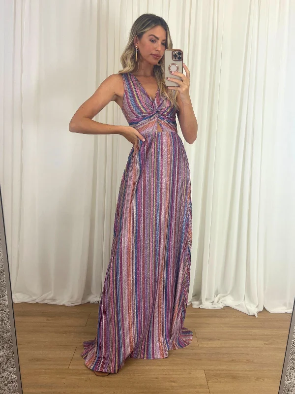 Special Promotion Florence Stripe Sparkle Maxi Dress in Multi