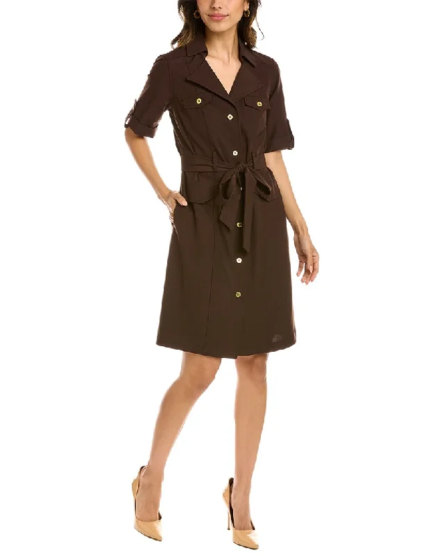 Closeout Sale Sharagano Lepore Stretch Sharkskin III Shirtdress