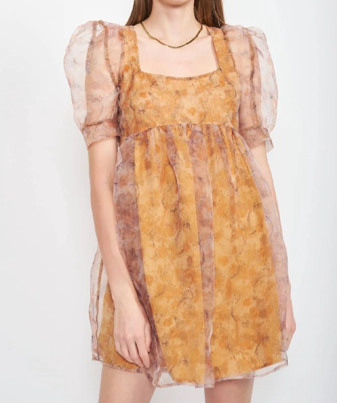 Discount Deals La Raque Mini Sheer Dress in Aspen Gold