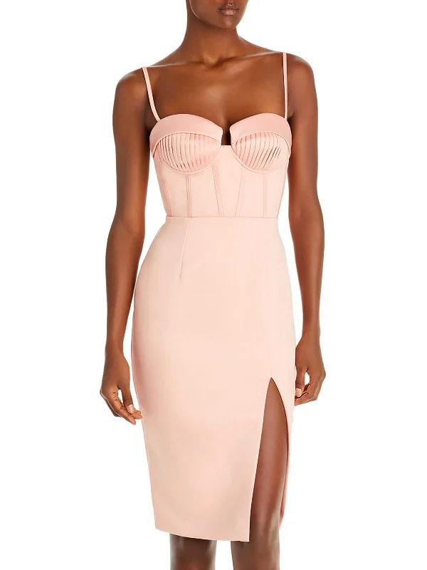 Instant Discount Womens Satin Corset Sheath Dress