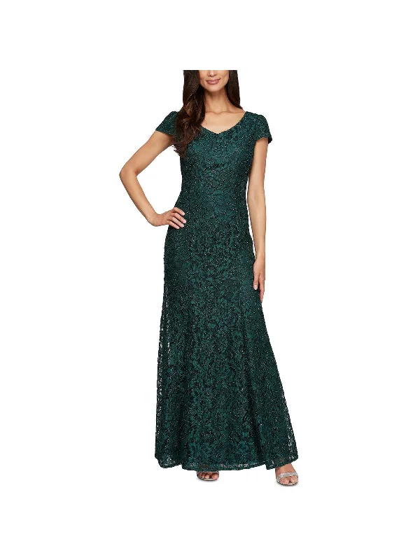Year-End Sale Womens Beaded Lace Evening Dress