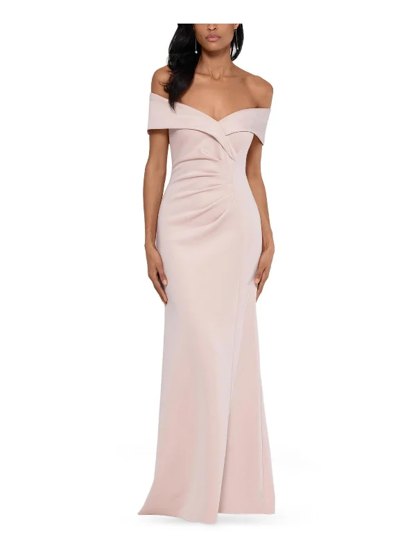 Special Savings Womens Gathered Off-The-Shoulder Evening Dress