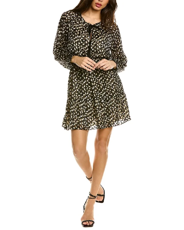 Crazy Deals Theory Satin Burnout Silk-Blend Mini Dress