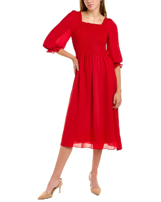 Crazy Deals Nanette by Nanette Lepore Smocked Midi Dress